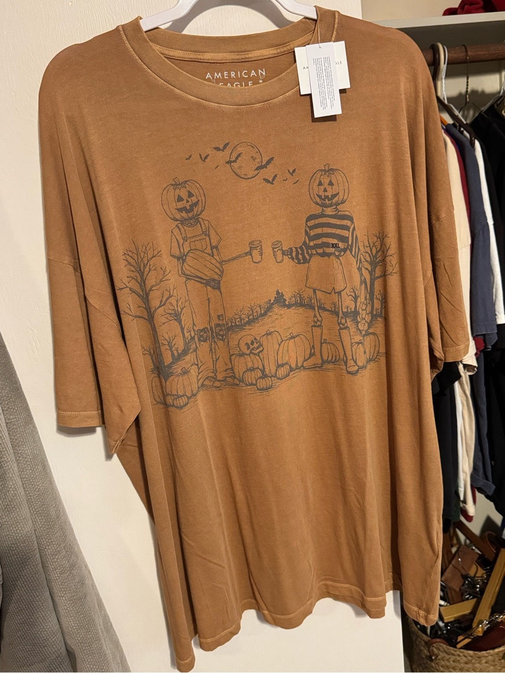 American Eagle Halloween Fall Oversized Baggy T Shirt Size XXL NWT